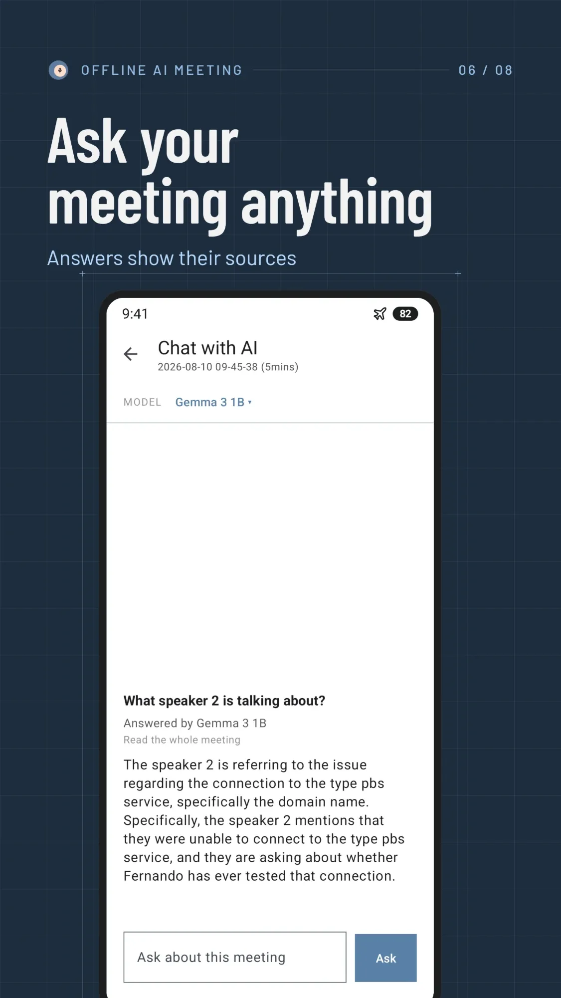 Ask your meeting anything, answered on the phone