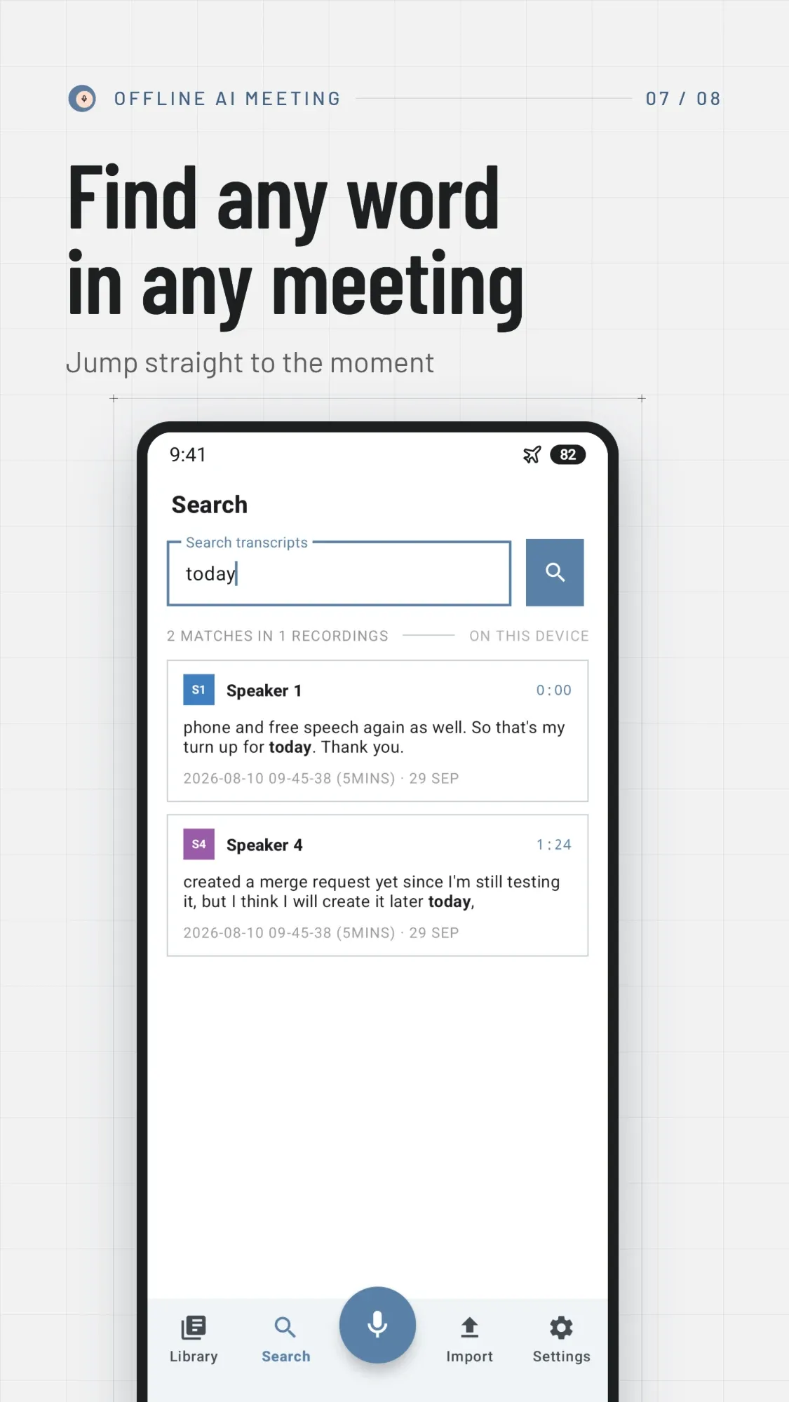 Find any word in any meeting and jump to the moment